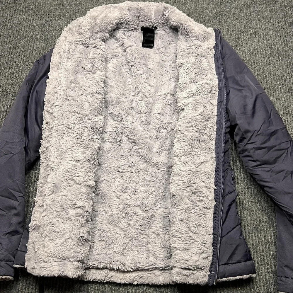 North Face Mossbud Swirl Plush Sherpa Lined Muted Purple Jacket Womens Small - Picture 4 of 9